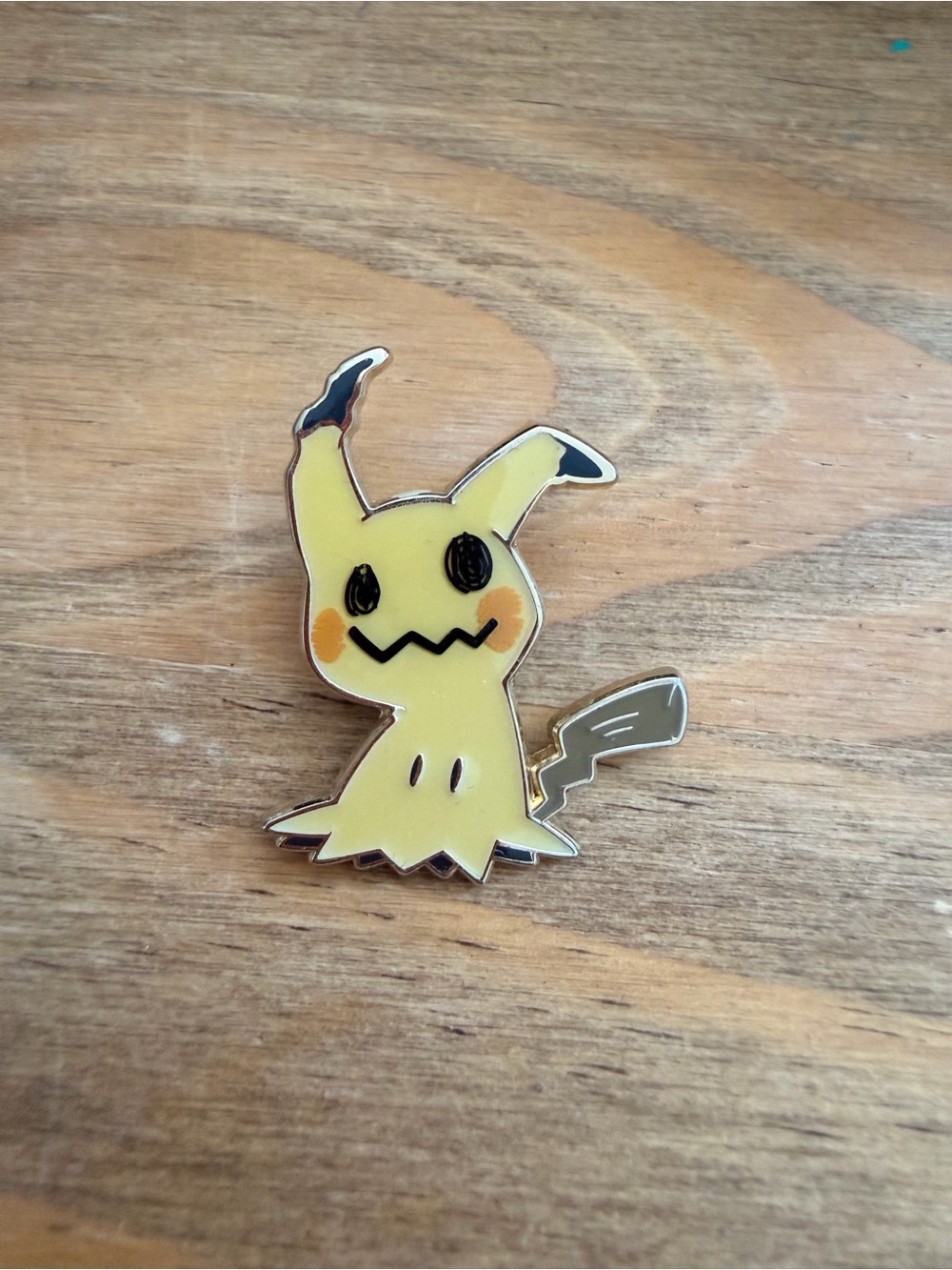 Pokemon Mimikyu Yellow Enamel Pin with Black & Orange Accents